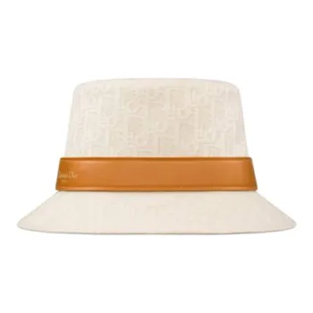 DIOR Cotton, Lambskin Bucket Hats Unisex Beige