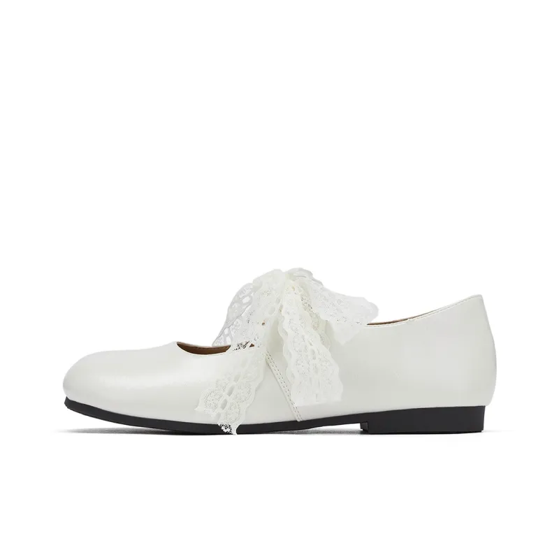 Hotwind Cream Lace Series Mary Jane Women's Casual Shoes Flat Women's-0