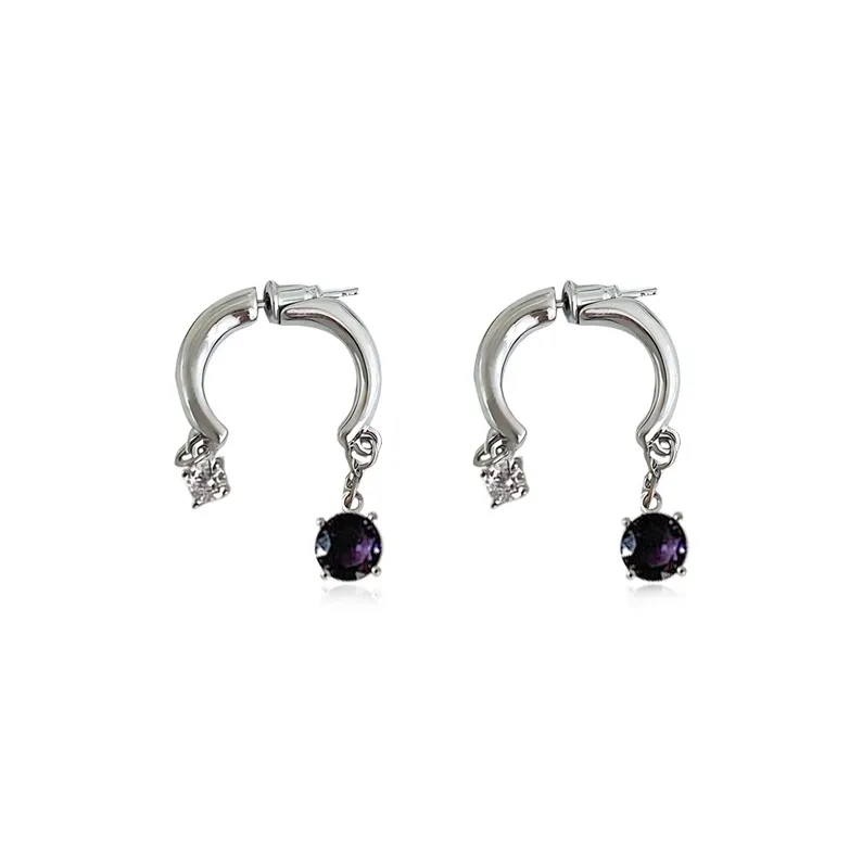 GUDS GAVE Zircon Earrings Unisex-5