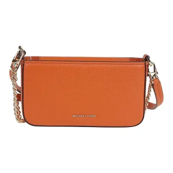 MICHAEL KORS Bryant Leather Clutch Shoulder Bag Women's Orange