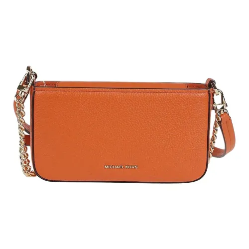 MICHAEL KORS Bryant Leather Clutch Shoulder Bag Women's Orange