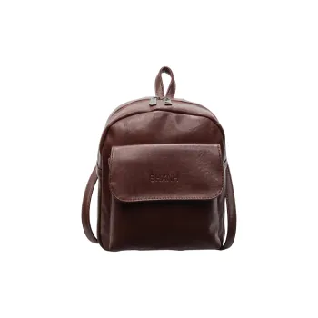 Yalu PU Backpack Unisex Black/Dark Brown