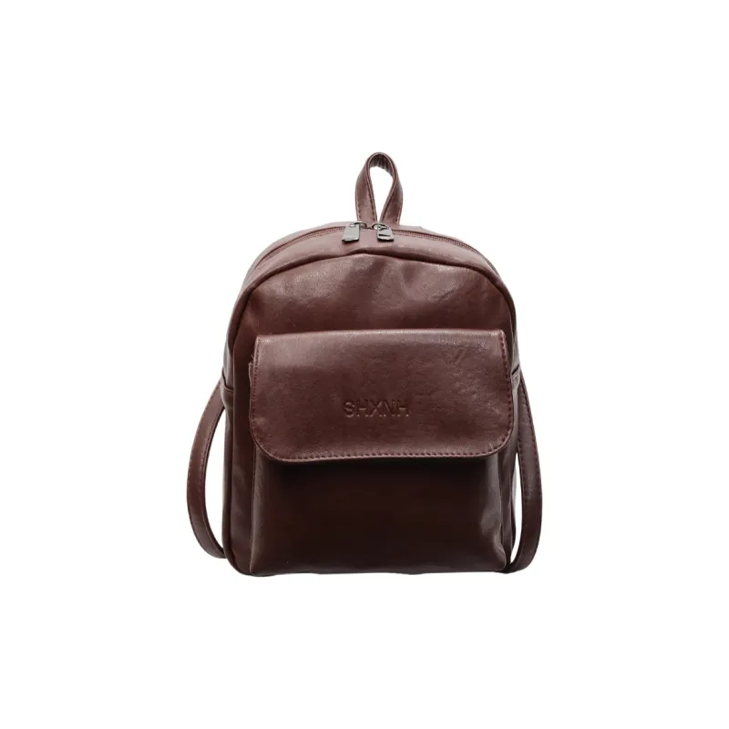 Yalu PU Backpack Unisex Black/Dark Brown-5
