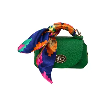 THCN Genuine Leather Pebble Texture Leather Crossbody One Shoulder Handbag Mini Women's Green