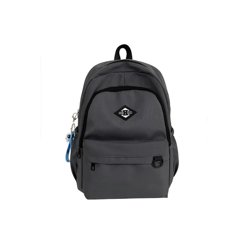 WICKBUEN Nylon Backpack Unisex Gray/Black/Red/White-6