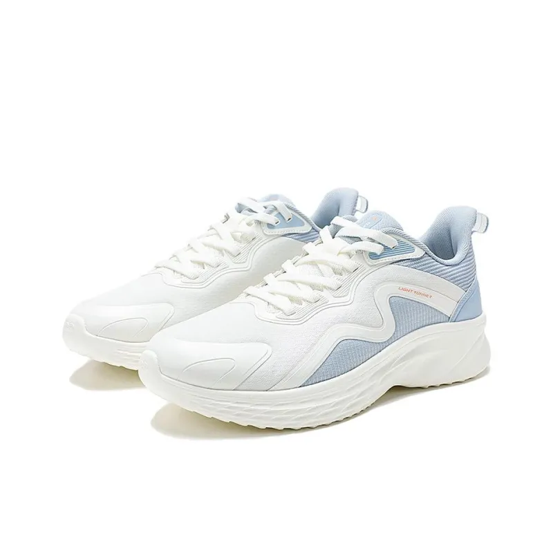 QIAODAN Anti Slip Wear Resistant Low Top Casual Running Shoes Men's White Blue-2