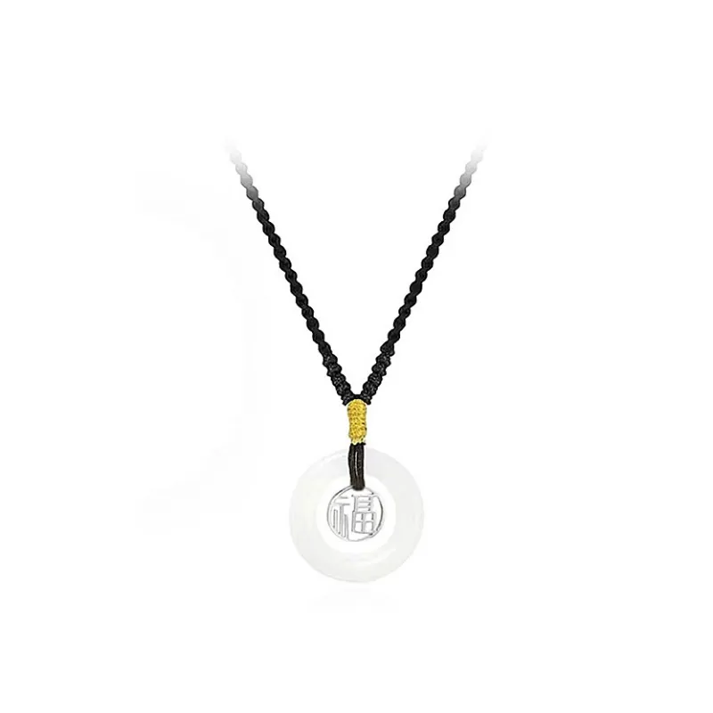 Blooming Petals White Jade Bodhi Necklaces Women's-0