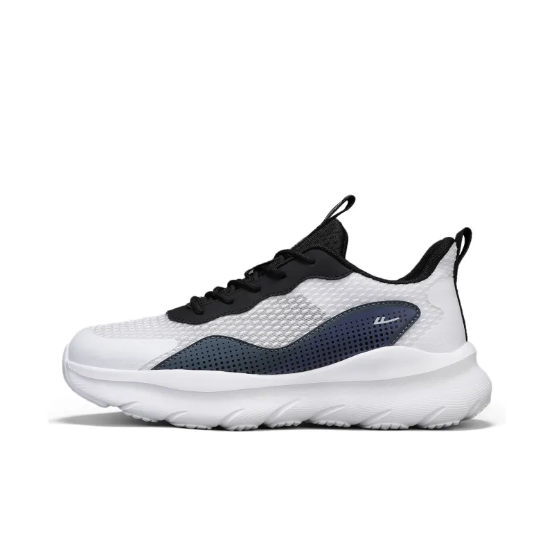 WARRIOR Running Shoes Men Low Top White Black Blue-0