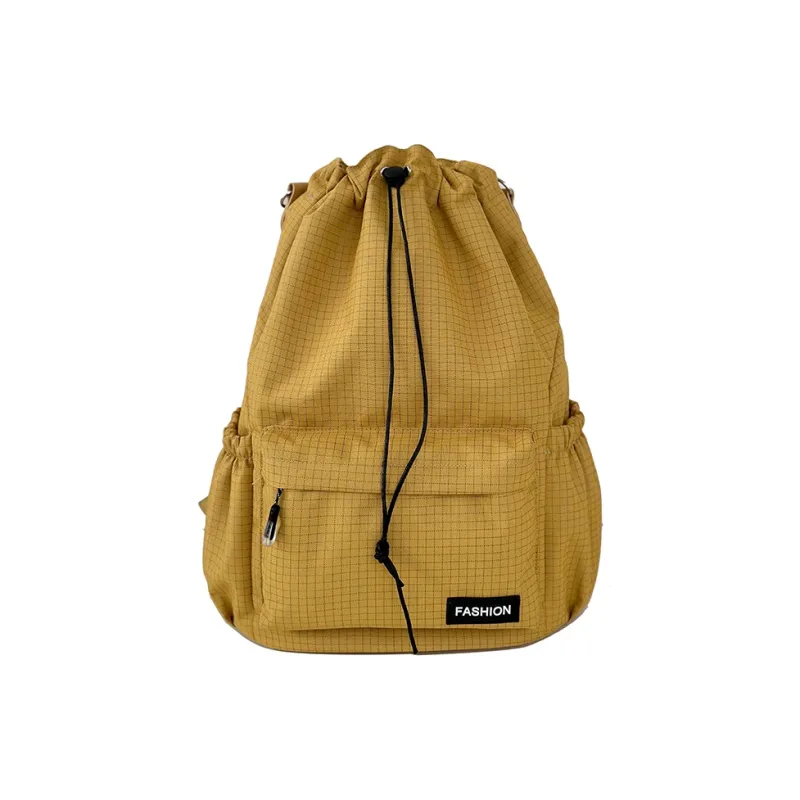 Yalu Nylon Backpack Regular Unisex Black/Pink/Yellow/Gray/Khaki/Sky Blue-8
