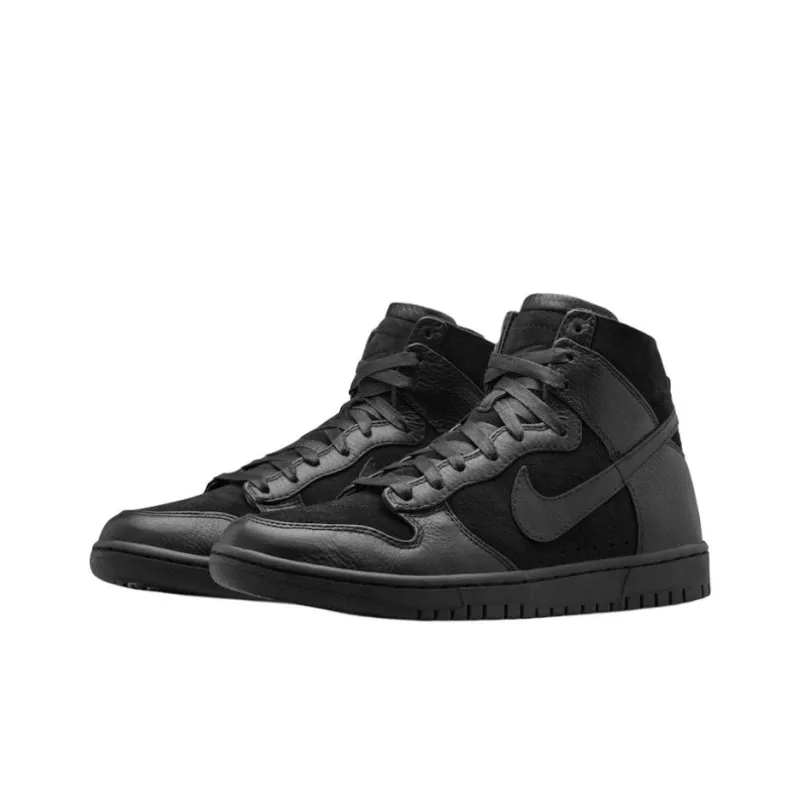 Nike Dunk Anti Slip Wear Resistant High Top Skateboard Shoes Unisex Black-2