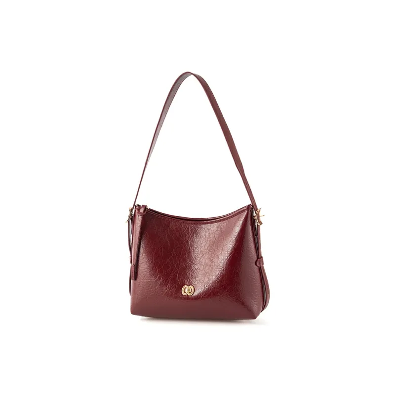 Vigno Synthetic Leather One Shoulder Bag Women's Red-1