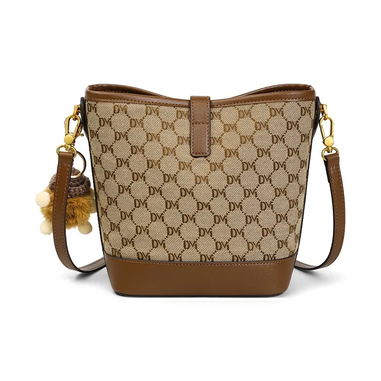 EBLAN Synthetic Leather Handbag, Shoulder Bag, Crossbody Bag, Bucket Bag Regular Women's Khaki-5