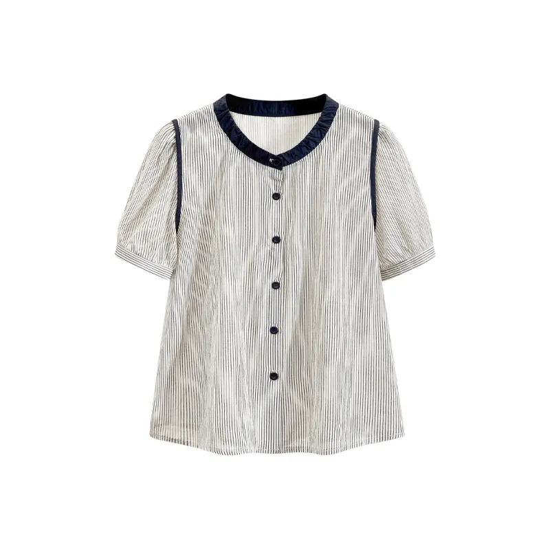 TOUCH Shirts Women's Dark Blue Stripes-0