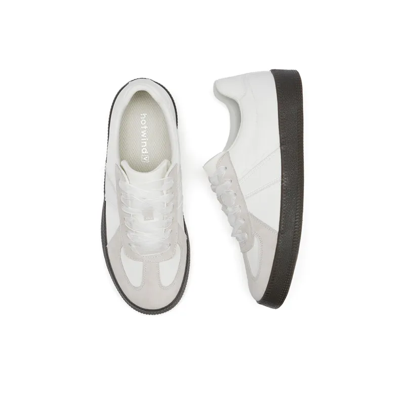 Hotwind Cream Lace Series Anti Slip Wear Resistant Low Top Casual Shoes Women's-1