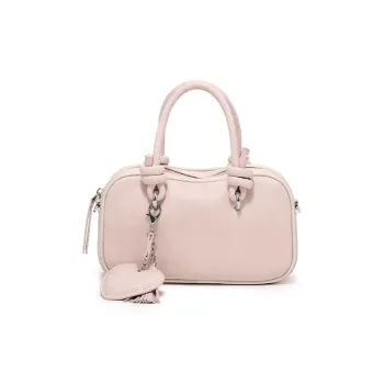 Simedin Cow Leather Handbag Small Size Women's Morandi Blue/Peach Pink/Deep Black