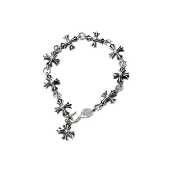 Chrome Hearts 925 Sterling Silver Bracelets Unisex Black/Silver