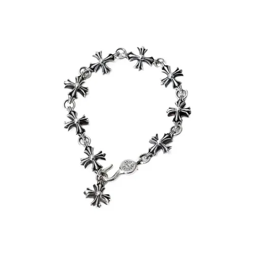 Chrome Hearts 925 Sterling Silver Bracelets Unisex Black/Silver