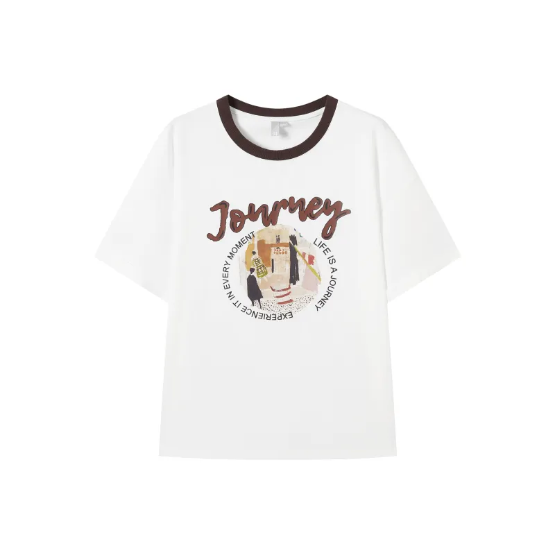 DIALOGUE Drop Shoulder Sleeve T Shirt Women's-2