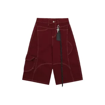 MOONCORE Denim Shorts Women's Red
