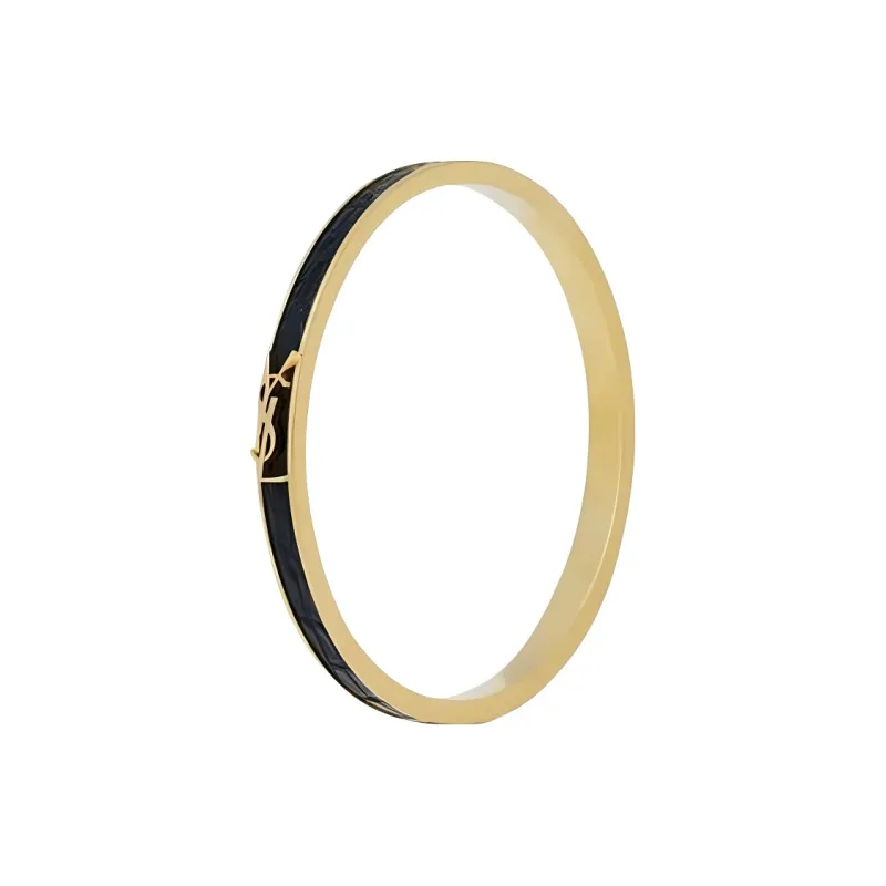 SAINT LAURENT Logo Plaque Bracelet-0