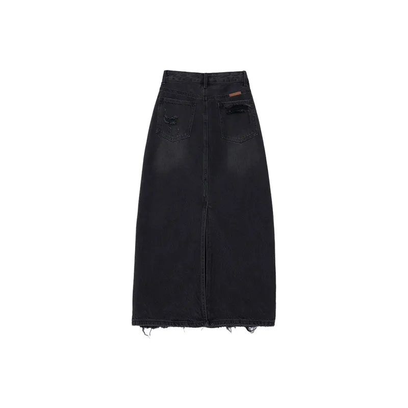 EDX Denim Long Skirts Women's Black-1