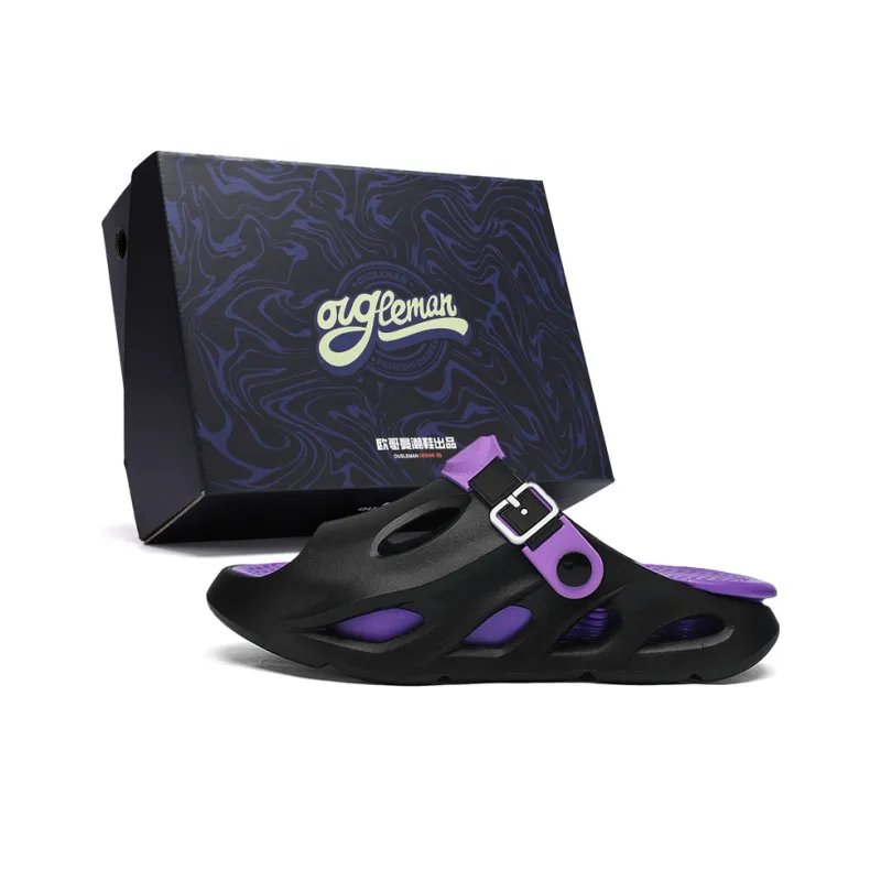 OUGLEMEN Beach Sandals Men Black Gray/Black Purple/Beige Brown/White Moon/Olive Green-4