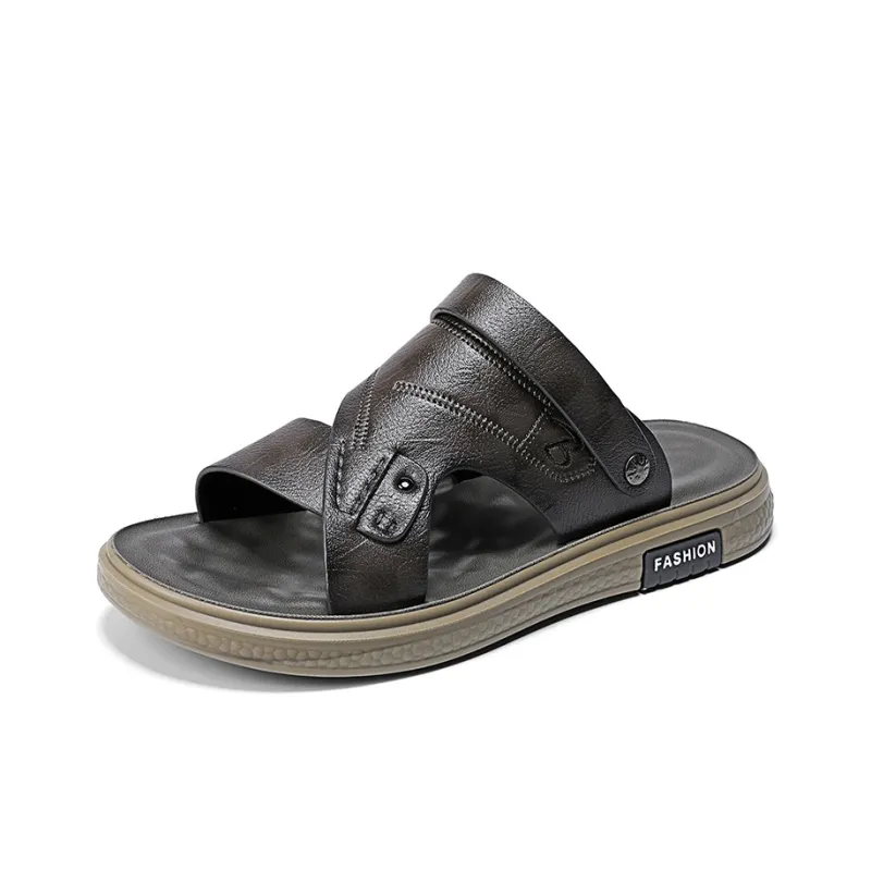 QIUTEXIONG Beach Sandals Men Yellow/Gray-6