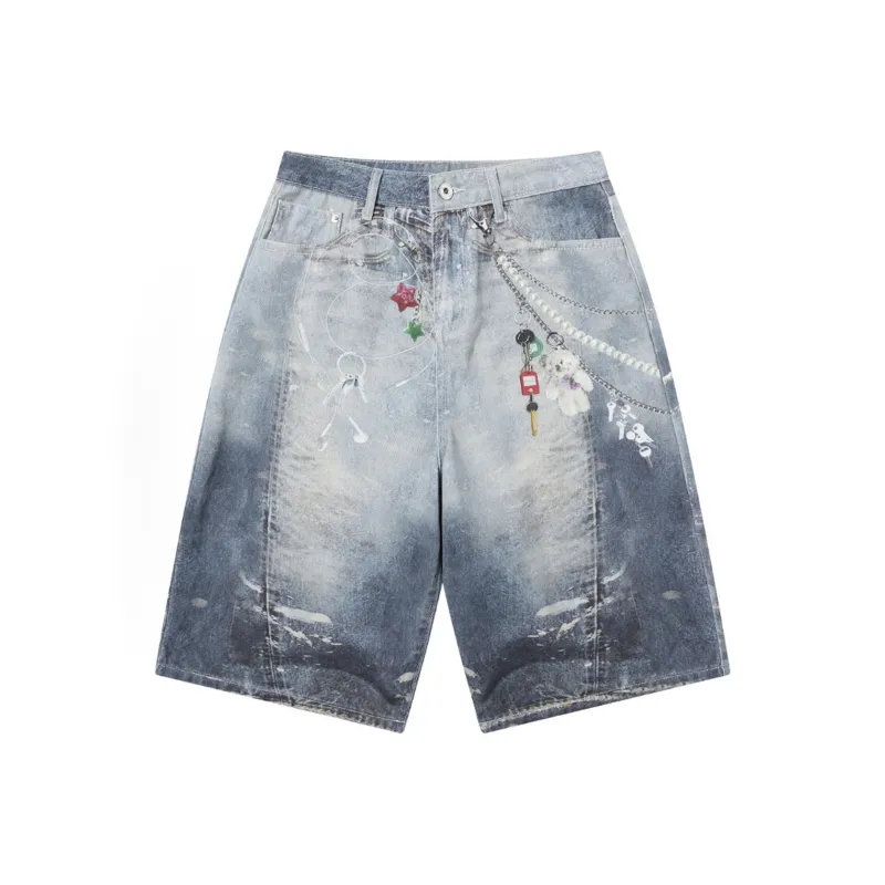 FASTFISH Denim Shorts Unisex Blue-0