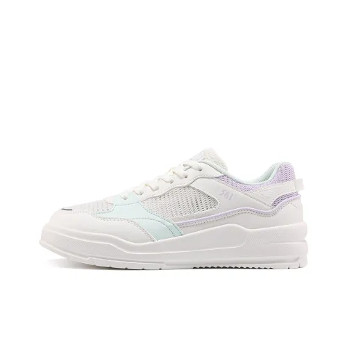 361° Anti Slip Wear Resistant Low Top Skateboard Shoes Women's White Purple Green