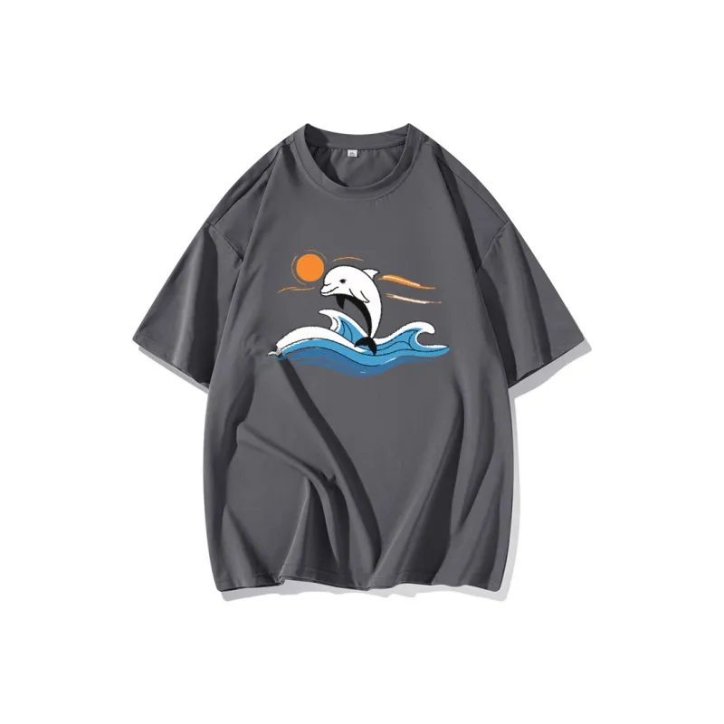 FAIRWHALE Drop Shoulder Sleeve T Shirt Women's-12