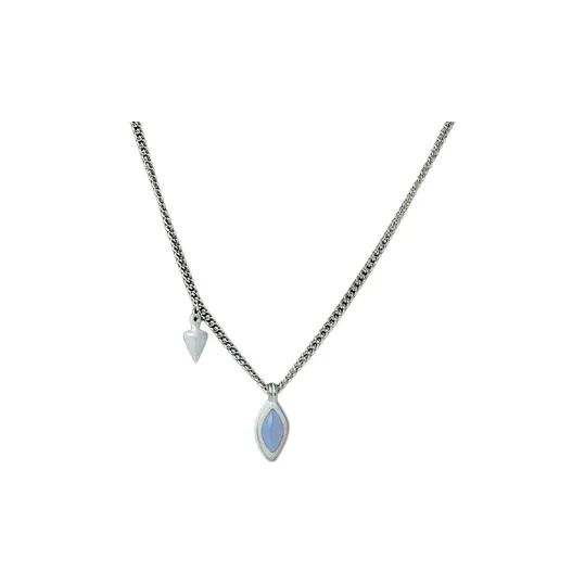 OLIO E ACETO 925 Sterling Silver Necklaces Unisex White/Black/Blue-2