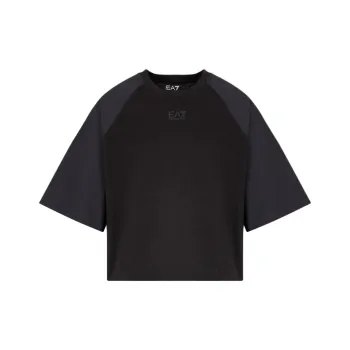 EMPORIO ARMANI EA7 Raglan Sleeve T Shirt Women's Black