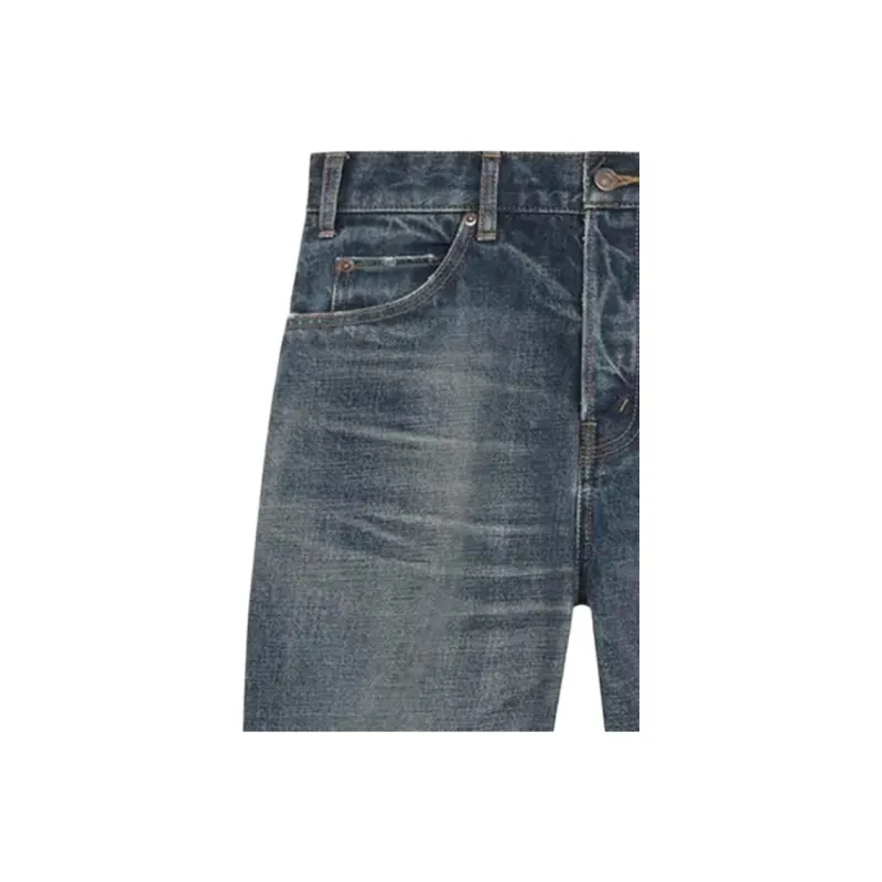 CELINE Denim Shorts Men Blue-5