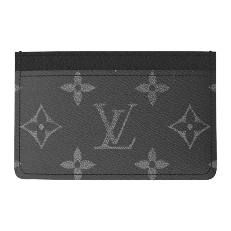 LOUIS VUITTON Monogram Eclipse Coated Canvas Card Holder Unisex Black-2