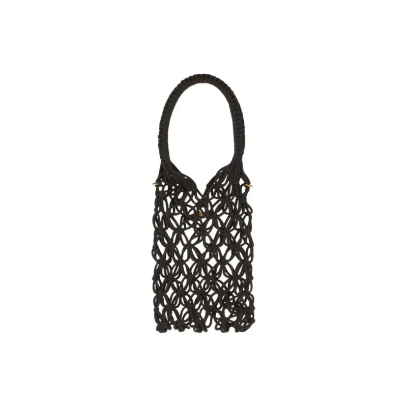 Vivienne Westwood Cotton Fabric Tote Bag, Shopping Bag, Handbag Large Size Unisex Black-2