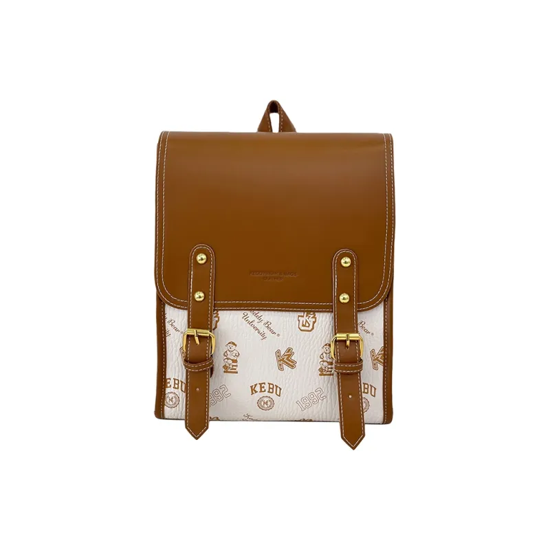 Yalu PU Backpack Women's White/Black/Pink/Brown-0