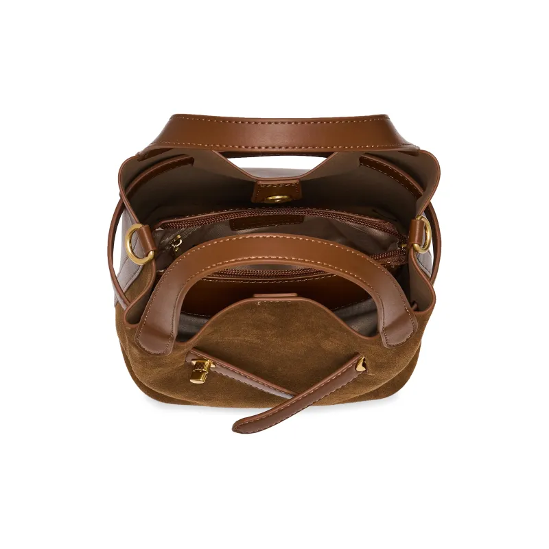 Teenmix Artificial Leather Handbag Regular Unisex Dark Brown-2