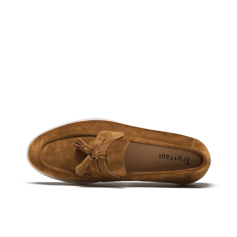 TRUFFAUT Soft Sole Breathable Fringe Slip on Loafers Men's-8
