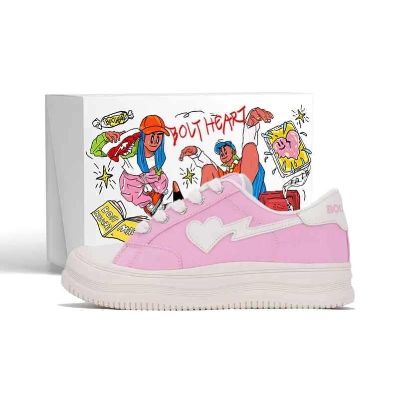 AND U Anti Slip And Wear Resistant Height Increasing Low Top Heartfelt Connection Skateboard Shoes Unisex-5