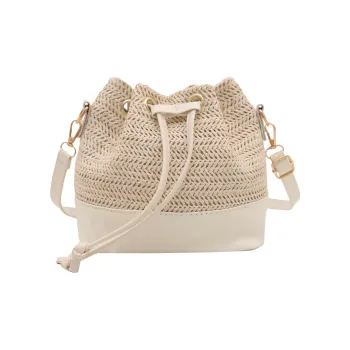 WXRX Woven Bucket Bag, Shoulder Bag Women's Ecru/Khaki