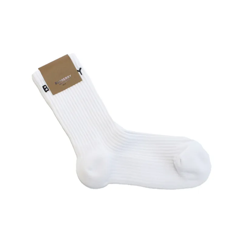 Burberry SS22 Knee High Socks Men's 1 Pack White-0