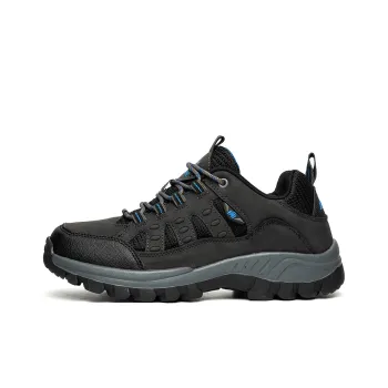 TELENT Slip Resistant Coverage With Impact Resistance Low Top Mountaineering & Hiking Shoes Men's Black Gray