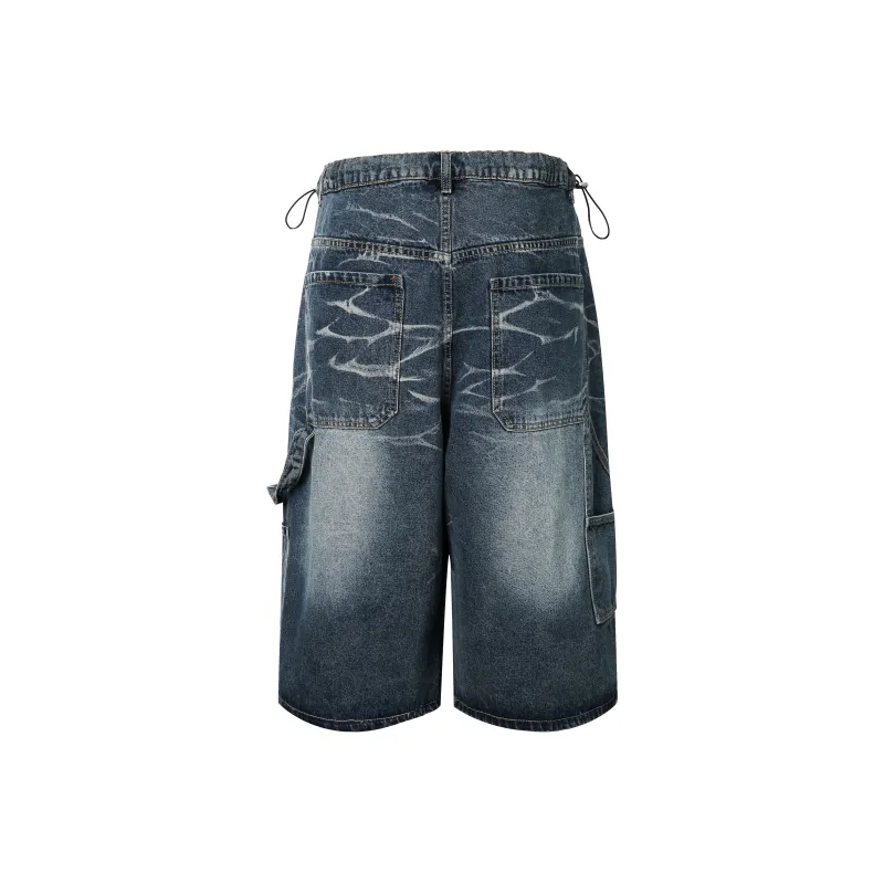 TIRED Denim Shorts Unisex Blue-1