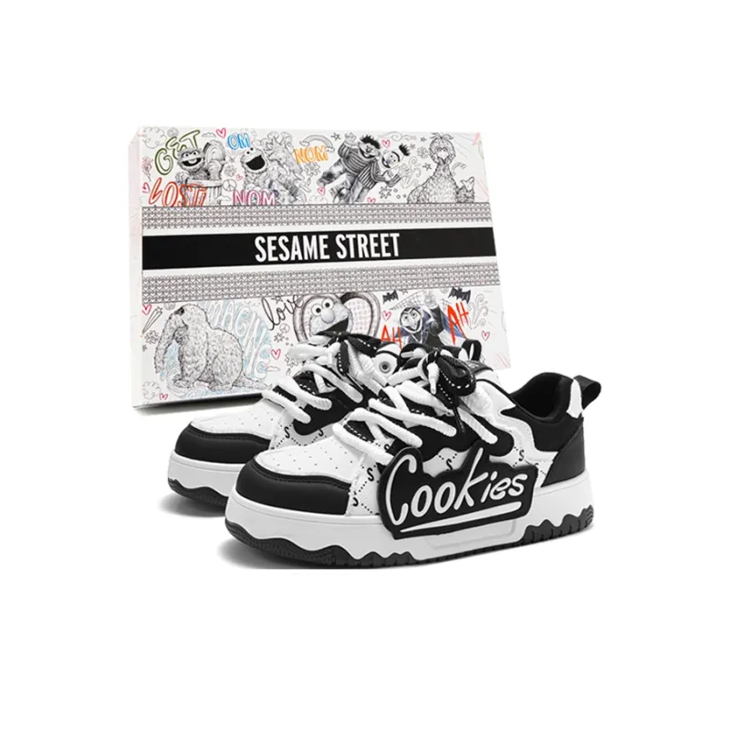 SESAME STREET Height Increasing Balance Abrasion Resistant Lightweight Slip Resistant Low Top Skateboard Shoes Unisex-6