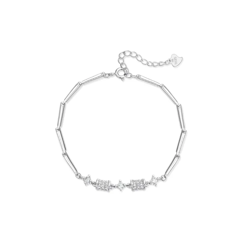 Wylyp 925 Sterling Silver Versatile Elegance Brightening Luxurious Commute Bracelets Women's Silver white Gift Box-1