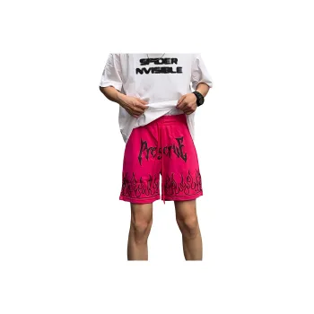 FALIAMS Casual Shorts Unisex Rose Red