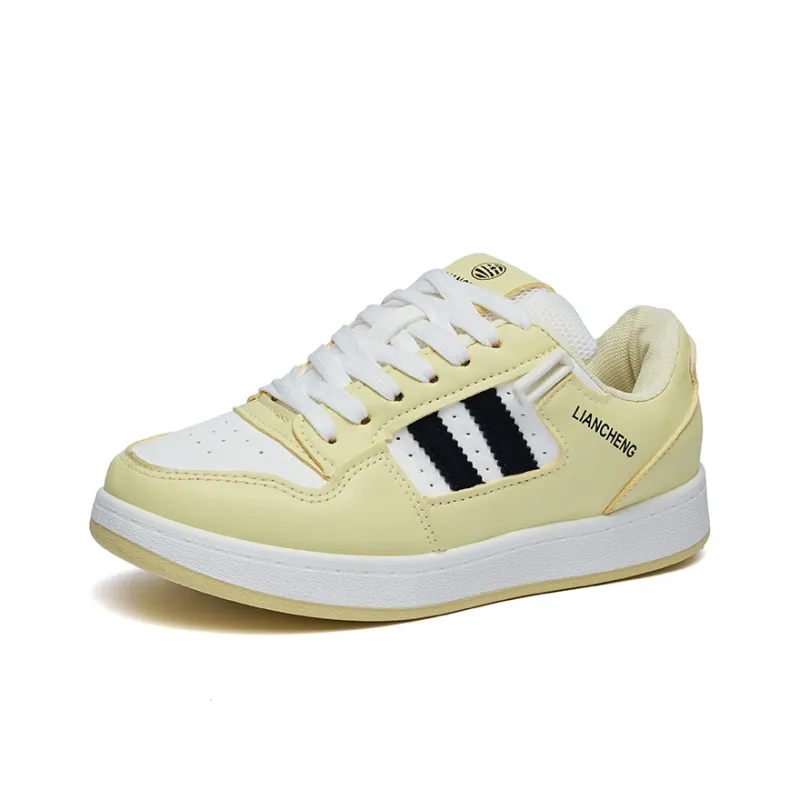 VKOI 1999 Slip Resistant, Lightweight, And Breathable Low Top Skateboard Shoes Women's Light Yellow-2