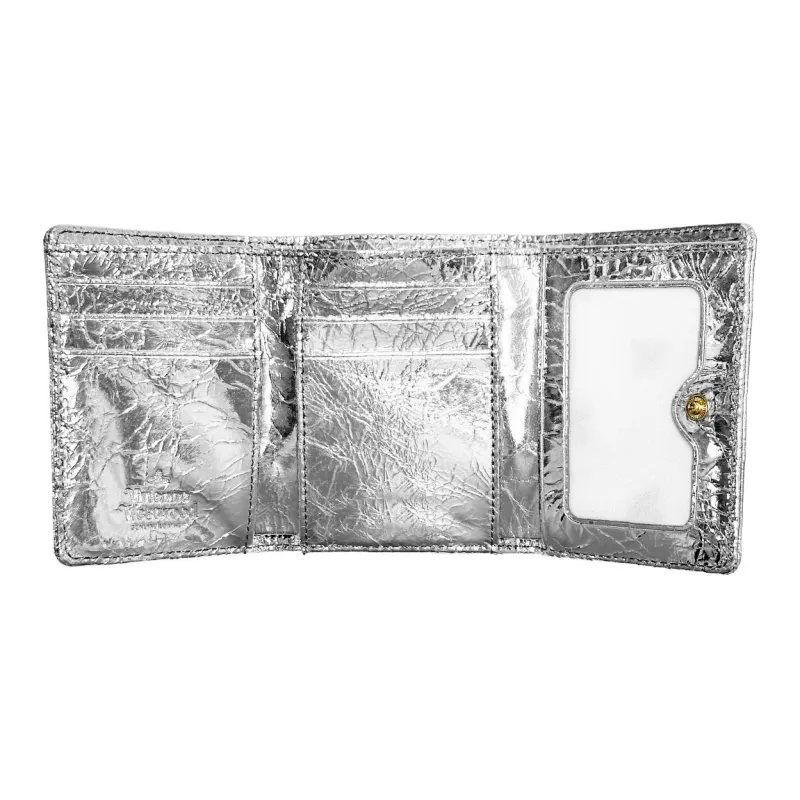 Vivienne Westwood Leather Wallet Small Size Women's Silver-2