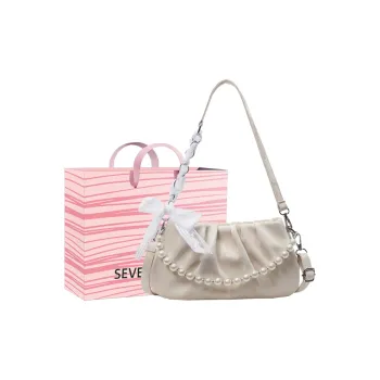 SEVENMOONS PU Crossbody Bag, Shoulder Bag Women's Ecru/Silver/Black/Pink