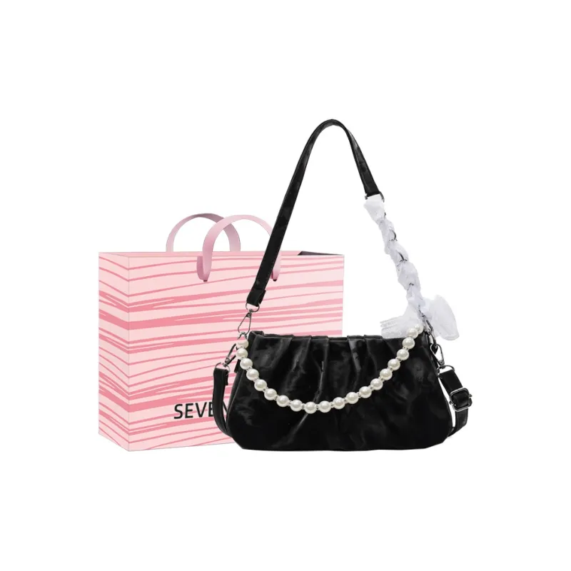 SEVENMOONS PU Crossbody Bag, Shoulder Bag Women's Ecru/Silver/Black/Pink-6